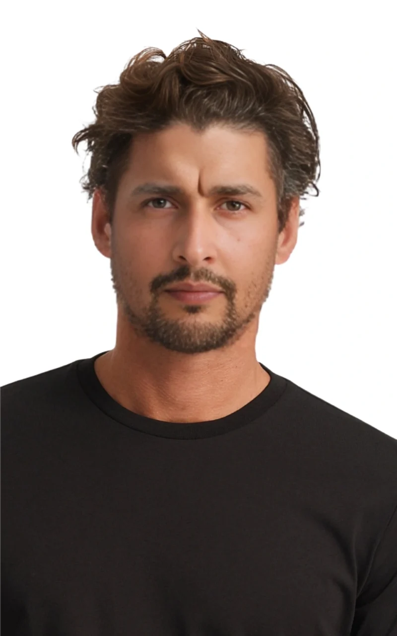 Black Round Neck T-Shirt for Men